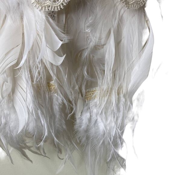 SHIATZH CHEN Lace Feather Floral Applique High Waisted Skirt Italy 40/ US 0 - Picture 9 of 14